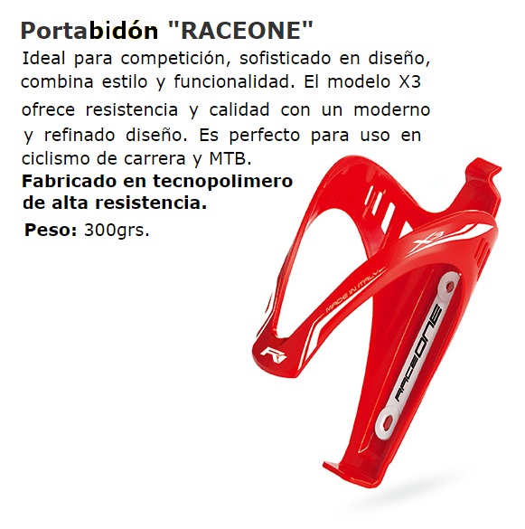 PORTABIDON BICICLETA RACEONE X3-RACE ROJO
